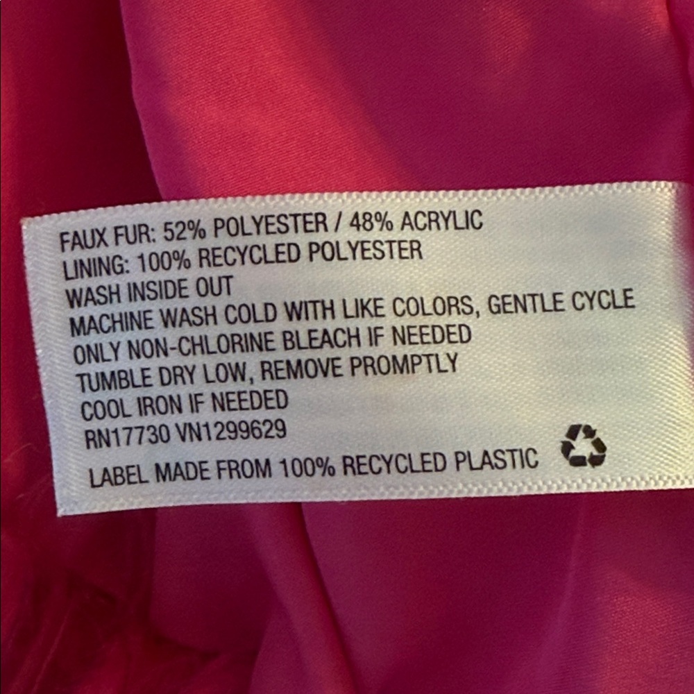 Hot Pink Shaggy Faux Fur Coat - Picture 4 of 11
